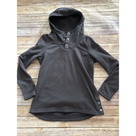 The North Face Women's Small 1/4 Button Pullover Hoodie Sweatshirt Gray Fleece - Picture 1 of 10